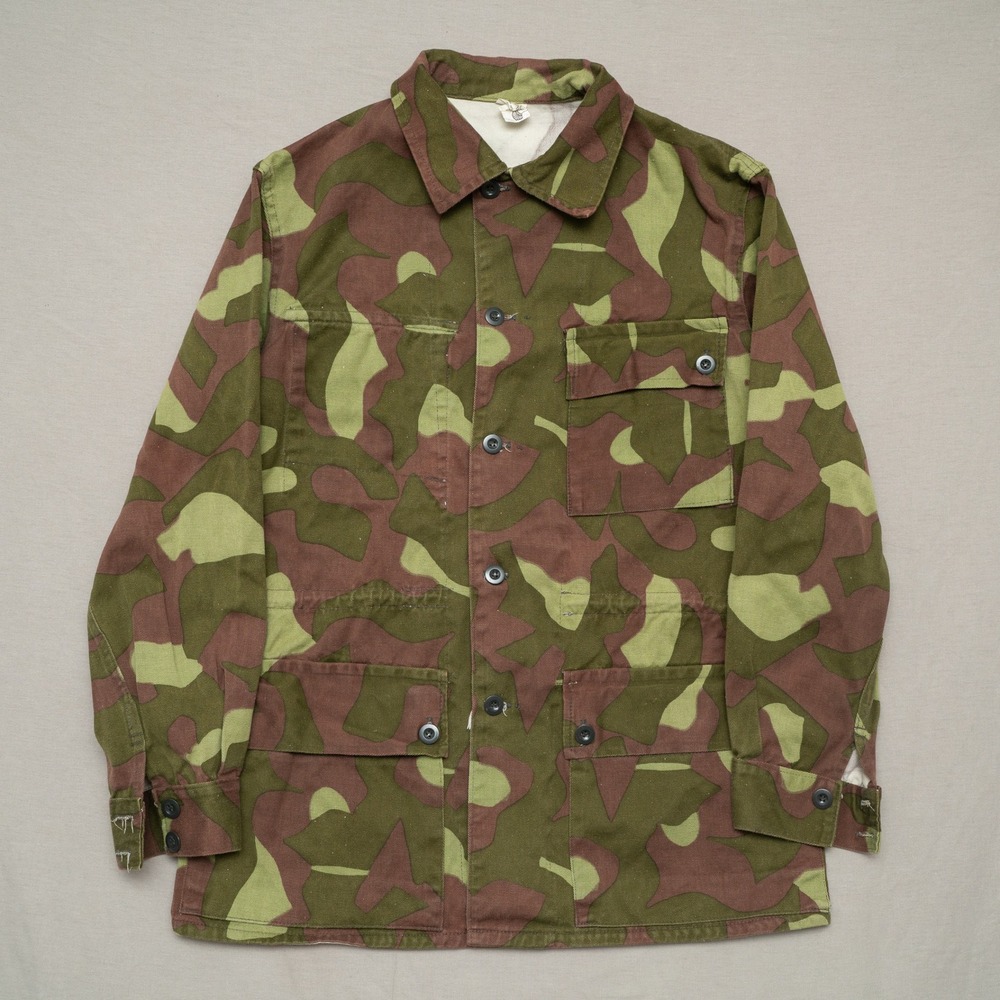 Finnish M62 Reversible Camouflage Camo Jacket 1969 Cold War Military Button Up